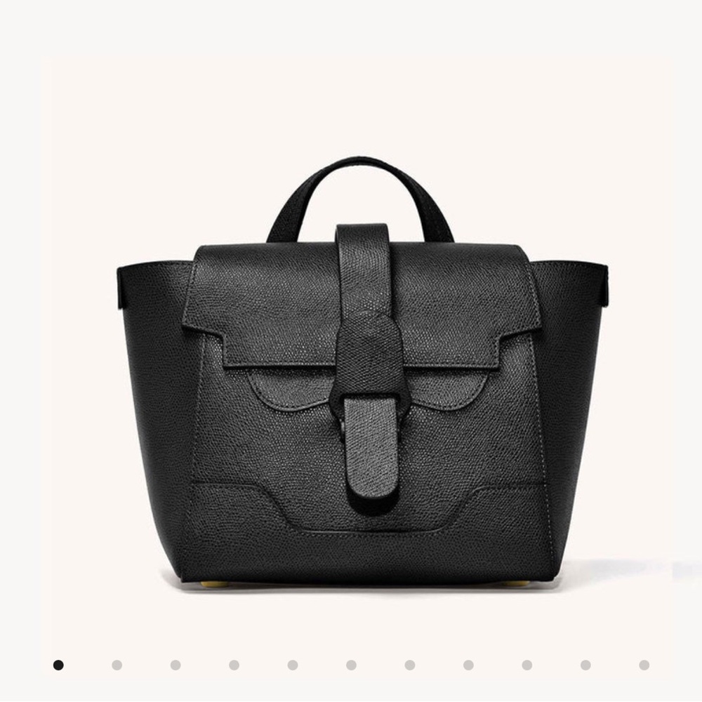 Senreve Black Pebbled Leather Mini Maestro Bag